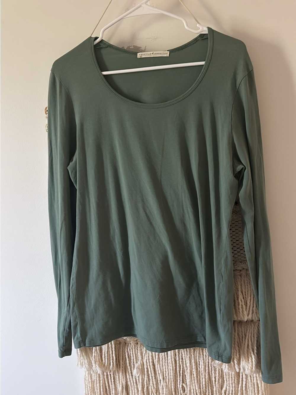 Peruvian Connection Long Sleeve Tee Pima Cotton Size Large